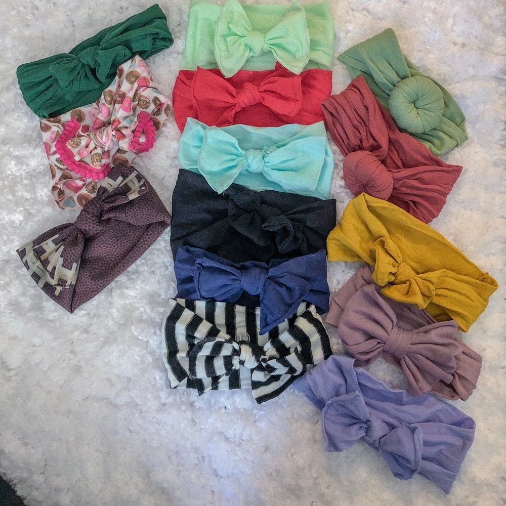 Baby girl bows nylon head wraps